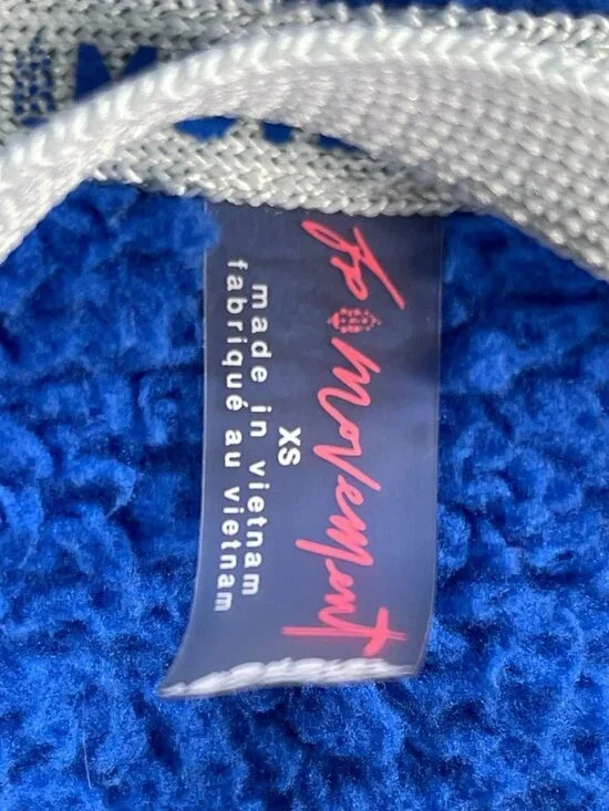 Free People Movement Mountain High 1/2 Zip Fleece Women XS Blue Crop Mock Neck - Picture 6 of 15